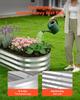 2 Pack Galvanized Raised Garden Beds, 1200 X 600 X 300 Mm, Oval Metal Planter Boxes Kit Outdoor, Bottomless Elevated Garden Box with Gloves, Alu-Zinc,