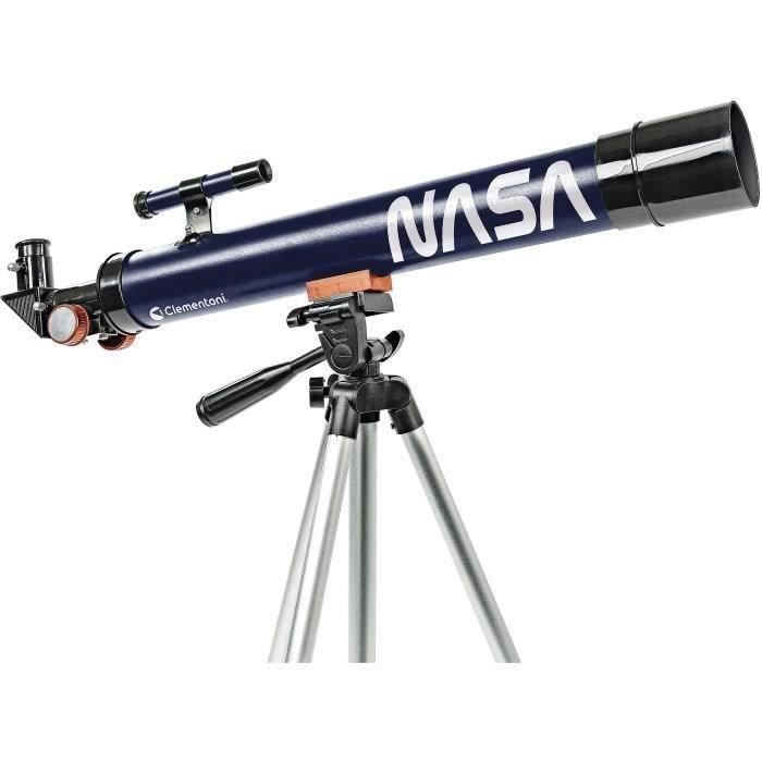 Clementoni Télescope Enfant NASA - Grossissement 300× - Trépied Réglable 130 cm - Observation lune, étoiles et espace - Jeu Éducatif