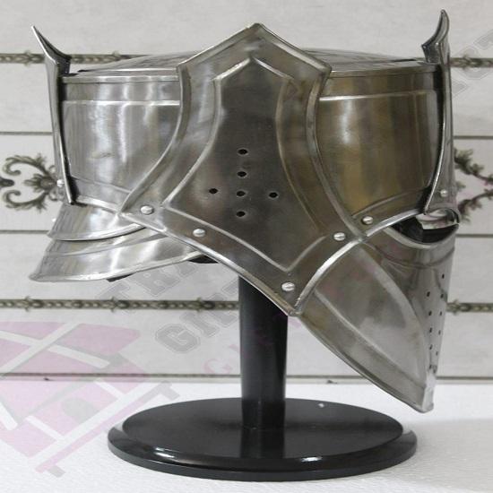 Royal Handicraft  Antique Bespoke SCA HNB 16 Gauge Steel Mediaeval Combat Pig Faced Bascinet Helmet