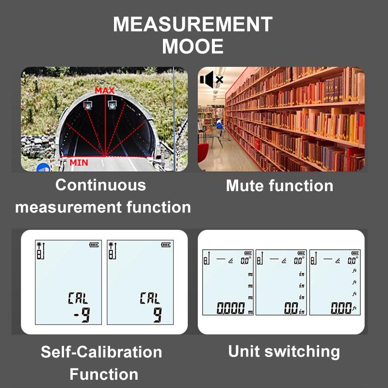 Portable Laser Distance Meter High Precision Laser Rangefinder Laser Tape Ranges Finder Diastimeter Measurer 3.7V 50m 100m 150m