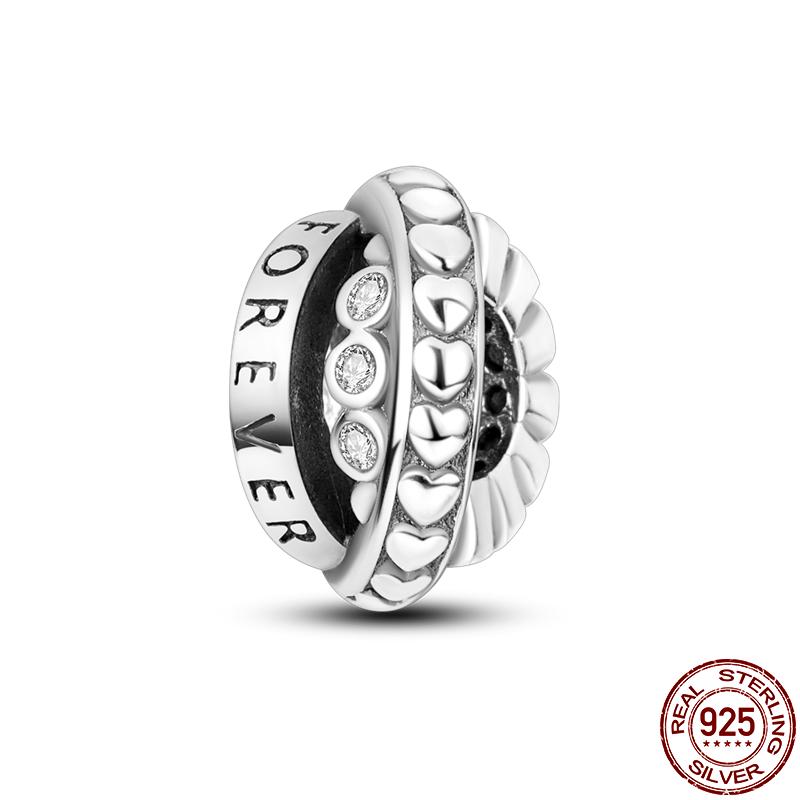 S925 Sterling Silver Clasp Silver Charms Silicone Spacer Beads Safety Chain Fit Original  Bracelet  Jewelry Women New In