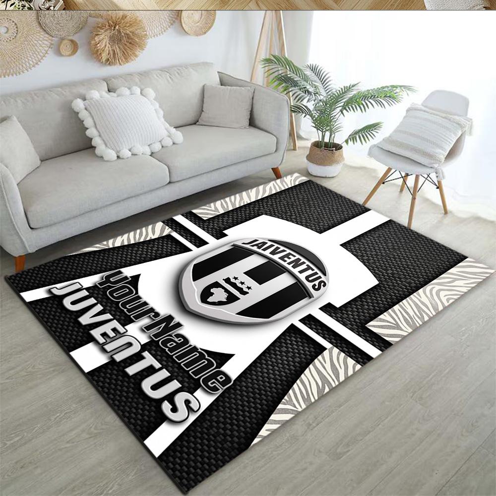 Juventus Customized Name Area Rug Design for Hallway Bedrooms Kitchen Living Rooms Antislip Carpet Decorate Offices Perfect Gift for Friends & Family
