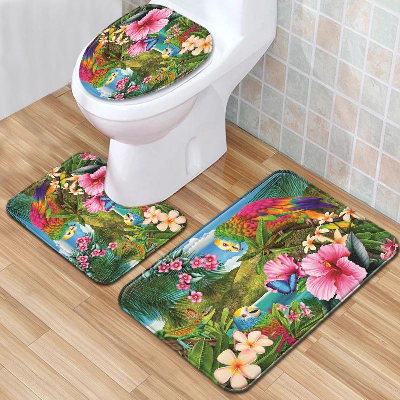 Creative Toilet Three-Piece Floor Mat Bathroom Three-Piece Carpet Doormat