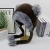 Polyester Material Winter Ear Flap Hat Thick Warm Lining Women Bear Ear Hat Winter Season