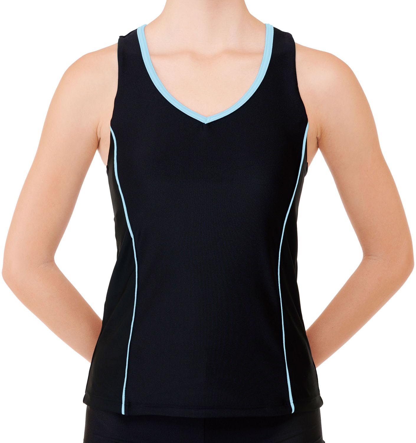 Гимнастическая одежда SASAKI, Эластичная, Влагоотводящая, Быстросохнущая, Топ с Y-образной спинкой, Жемчужный Аква, JL 7057