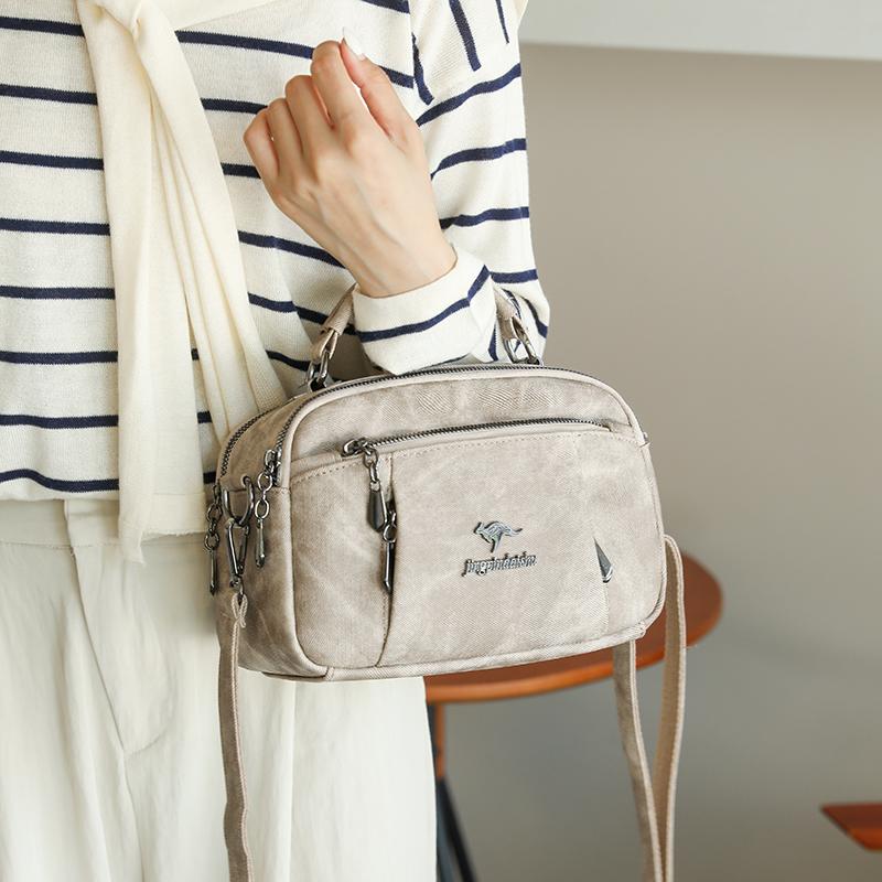 Damska Mała Kwadratowa Torebka Miękka Skórzana Torebka Ręczna Torba na Ramię dla Mamy Średniego Wieku Torba Crossbody