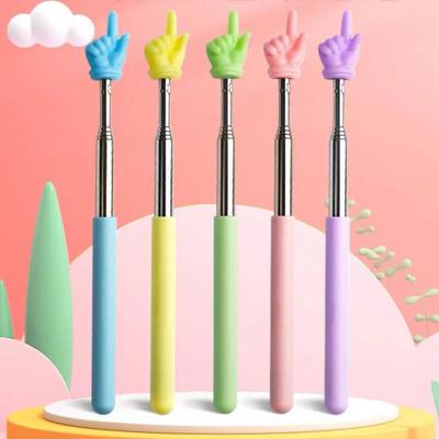 Wskaźnik nauczyciela czytania palcem Macaron Wysuwany wskaźnik z matową rączką ze stali nierdzewnej o regulowanej długości