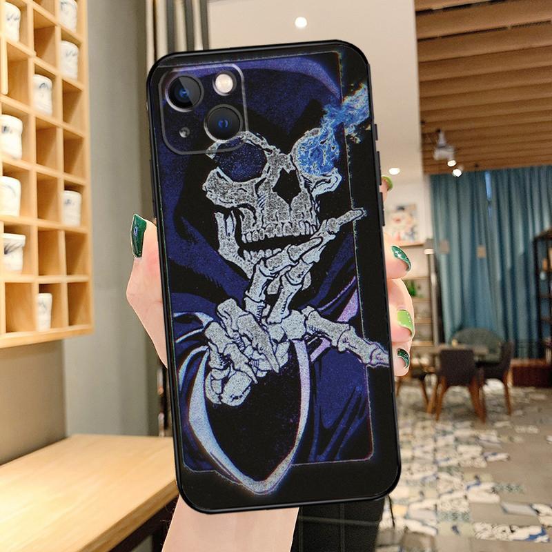 Gothic Fashion Skull Phone Case For iPhone 16 17 Pro Max 15 14 13 11 12 Pro Max Mini 15 16 Plus 16e 17 Air Cover