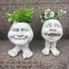 Muggly's The Face Statue Planter Funny Flower Pot Sculpture Funny Expression Plant Pots Planters Succulent Pot Home Ornaments