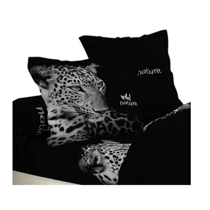 Housse De Couette - Wild Leopard - 6 Pièces - 240x260 Cm - Contemporain - Noir