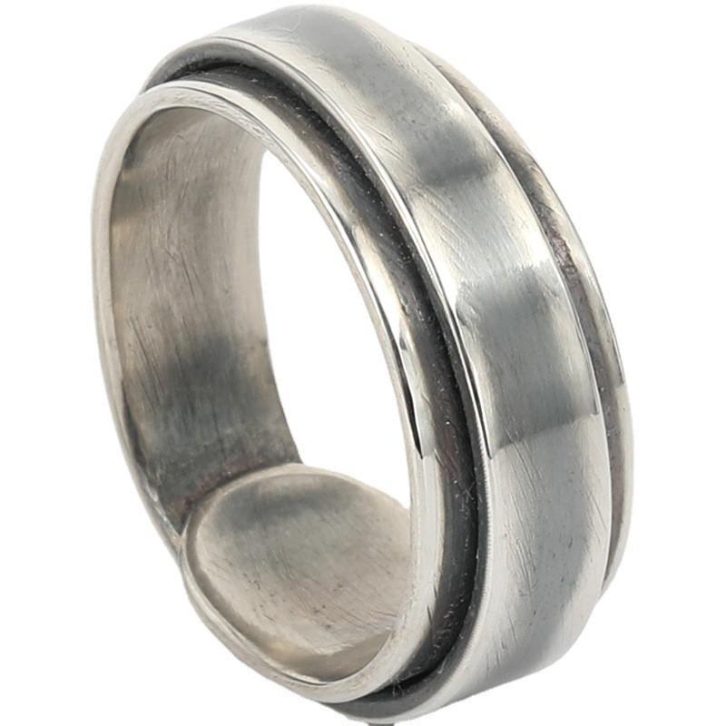 Handcrafted Vintage Double-Layer Adjustable Ring Men Women Geometric Asymmetrical Tail Plated