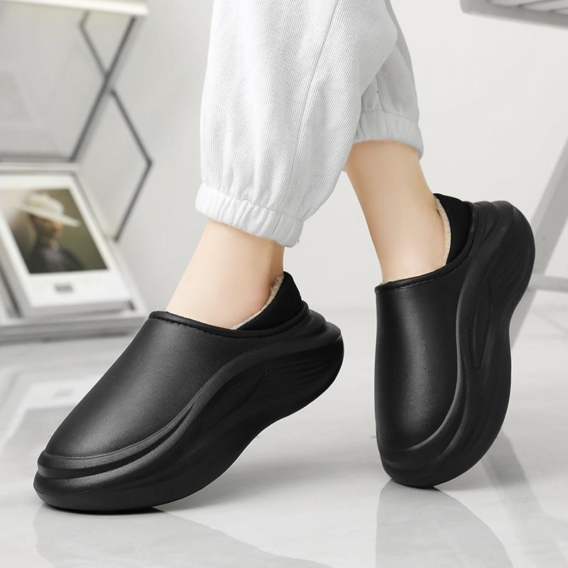 Fashion PARZIVAL Winter Men Women Shoes Casual House Shoes For Men Waterproof Outdoor Warm Cotton Shoes Indoor Plush Padded Slippers