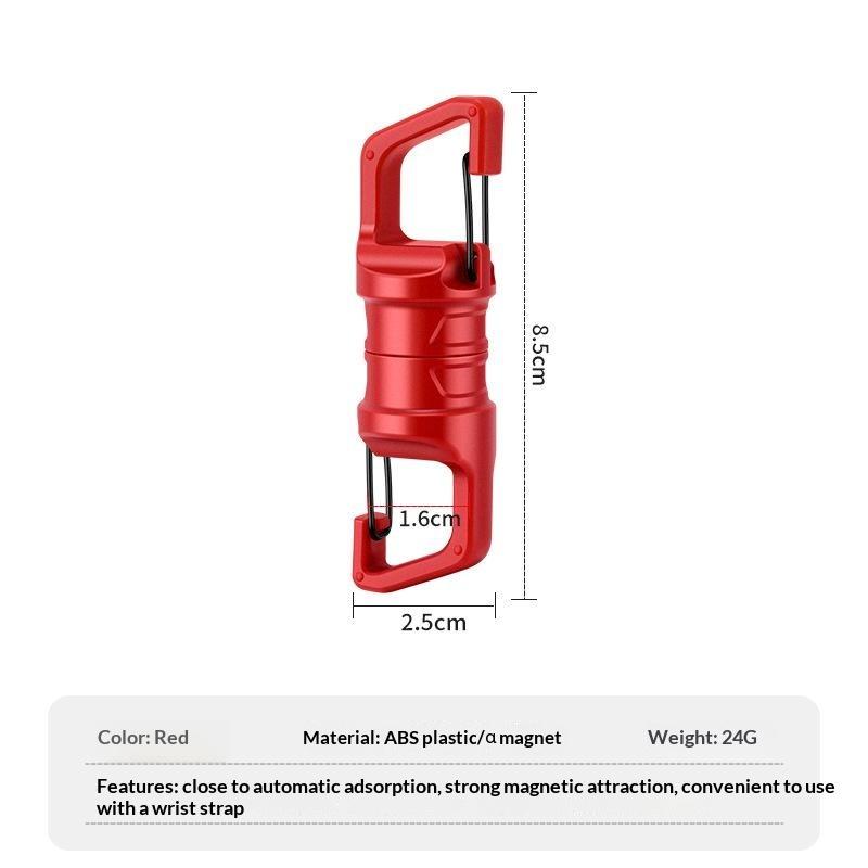 Magnetic Anti-Drop Net Release Holder Elastic Coiled Lanyard Rust Resistant Fishing Accessory for Lake Pond Fishing