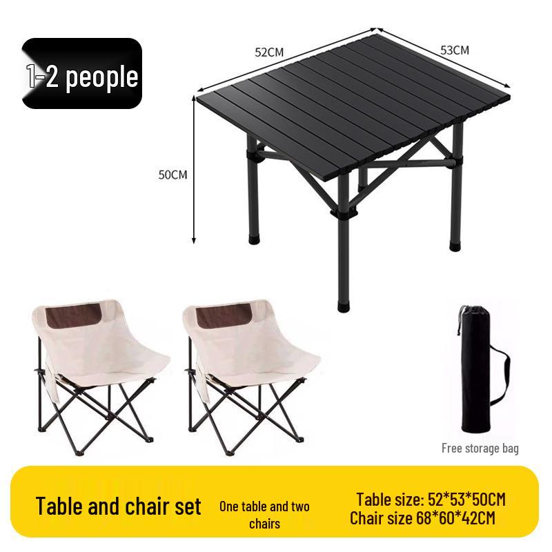 Portable Folding Chair and Table Set for Camping, Fishing, Dining, Street Vendors, Barbecue, and Outdoor Self-Driving Tours.