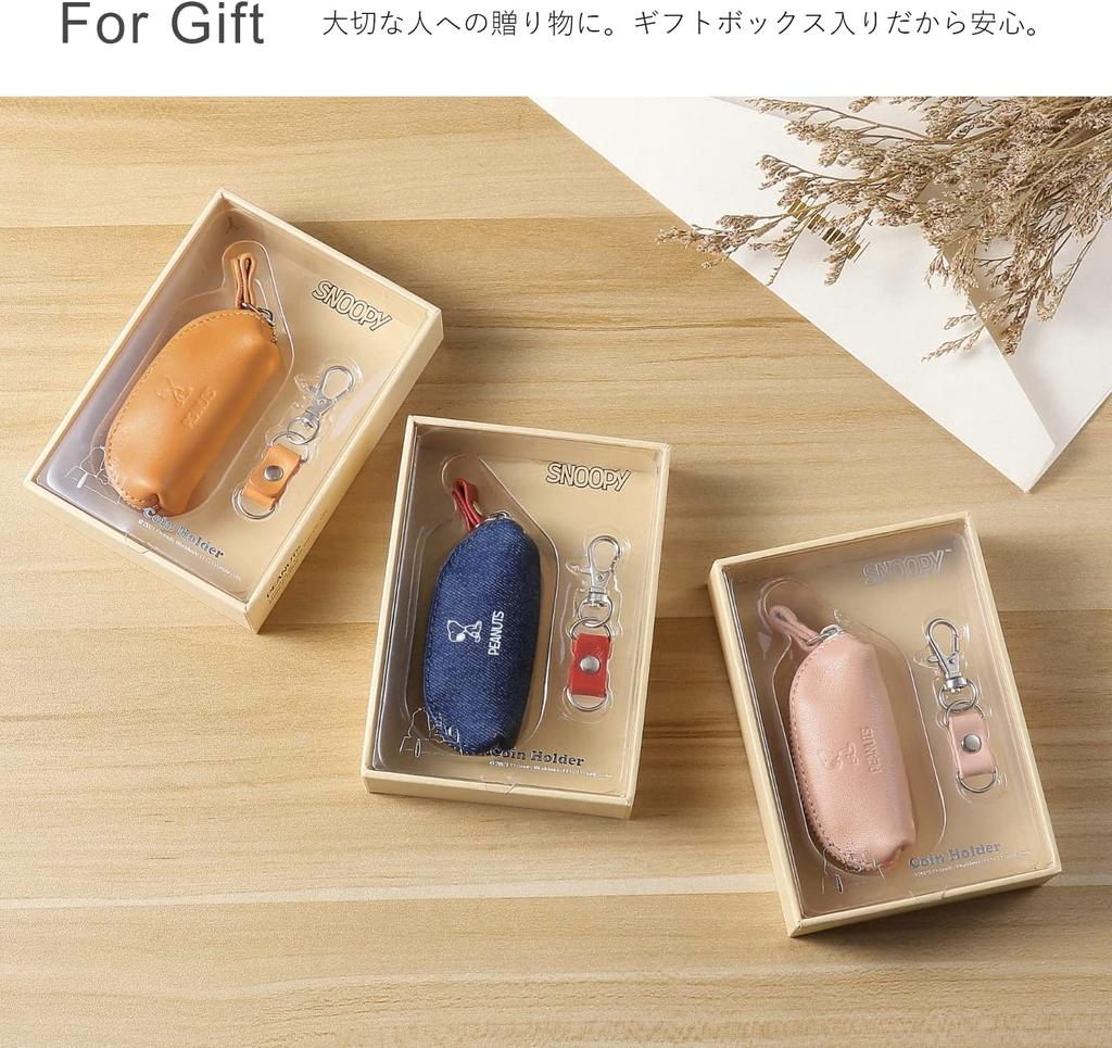 Coin coin Italian genuine for women and with strap [SNOOPY] case, purse, leather, leather, men, (denim) [item]