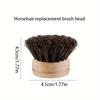 Horsehair Replaceable Pot Brush Long Handle Detachable Pot Brush Natural Loofah Soft Hair Pot Brush Coconut Brown Cleaning Brush