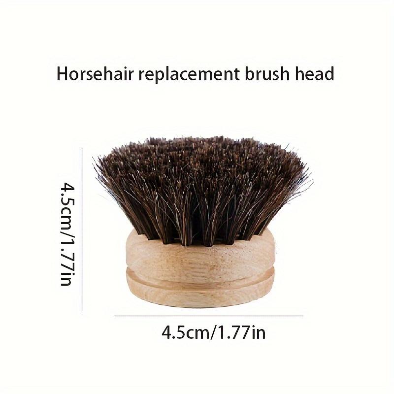 Horsehair Replaceable Pot Brush Long Handle Detachable Pot Brush Natural Loofah Soft Hair Pot Brush Coconut Brown Cleaning Brush