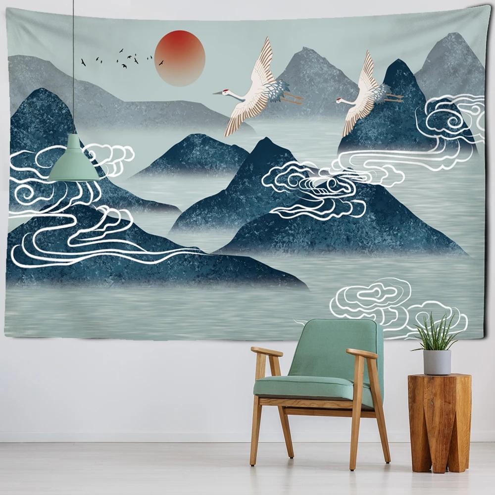 Natural Scenery Sun Forest Mountain Tapestry Wall Hanging Wall Hippie Wall Carpets Beauty Psychedelic Tapestry