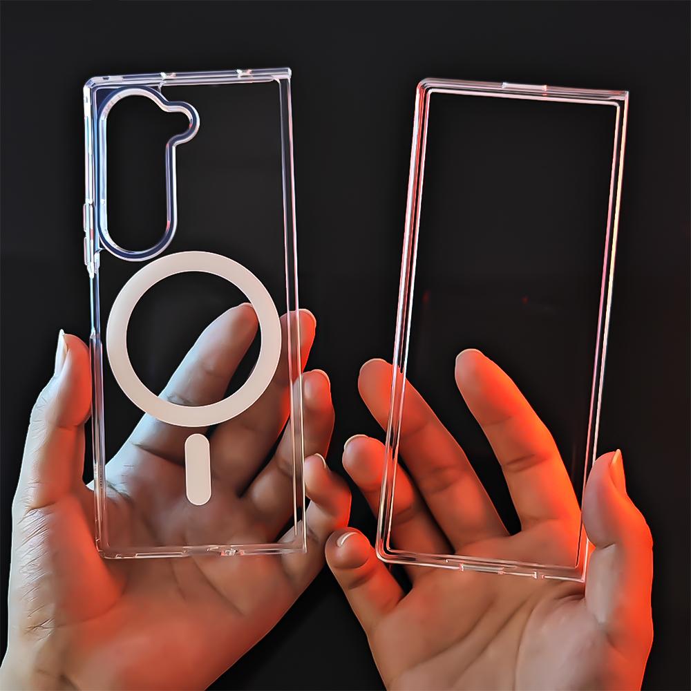 

Transparent Magnetic Case for Samsung Galaxy Z Fold 7/6 Mobile Phone Case Anti-scratch Back Cover for Magsafe for Z Fold 6 7