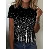 Damen Sommer Freizeit O-Ausschnitt Kurzarm T-Shirt, mit modischem 3D-Druck, geeignet für Ausflüge oder zu Hause