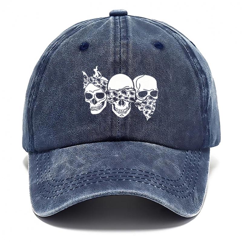 Gothic Skull for Men Women Adjustable Hook Loop Baseball Hat with Skull Breathable Outdoor Dad Hat Suitable for Beach Ca