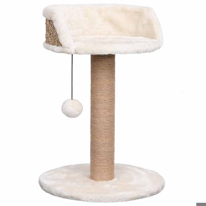 Arbre à chat - Maison Exclusive - 49 cm - Poteaux en herbe marine - Perchoir supérieur avec jouet