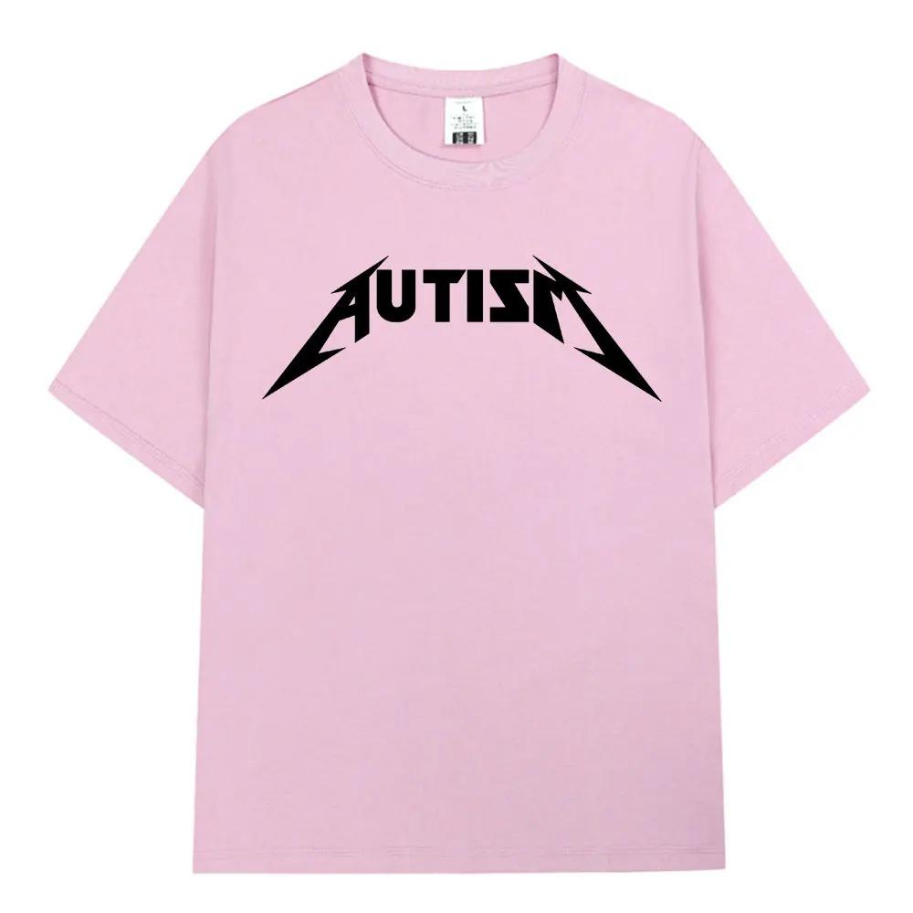 Autismus Metal Rock Meme Tričko Muži Ženy Móda Hip Hop Krátký Rukáv Oversized Trička 100% Bavlna Pohodlná Trička Streetwear