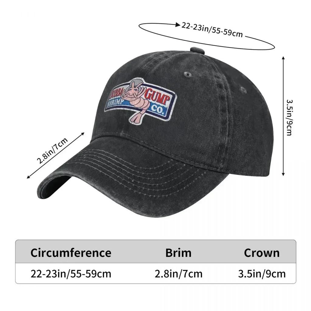 aBubba Gump Forest Shrimp Seafood Denim Baseball Cap American Restaurant Tennis Skate Hip Hop Hats Summer Unisex Baseball Caps