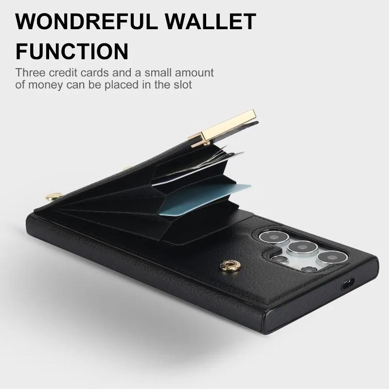 Hülle aus Leder mit Kartenfach für Samsung Galaxy S21 S23 FE S25 S24 S22 Ultra Plus A15 A54 A35 A55 A36 A56 A26 Brieftaschenhülle