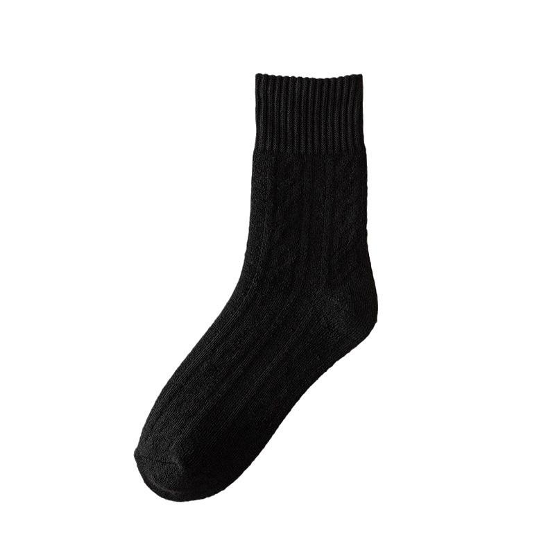 Women's Autumn and Winter Thickened and Velvet Warm Wool Hoop Moon Socks