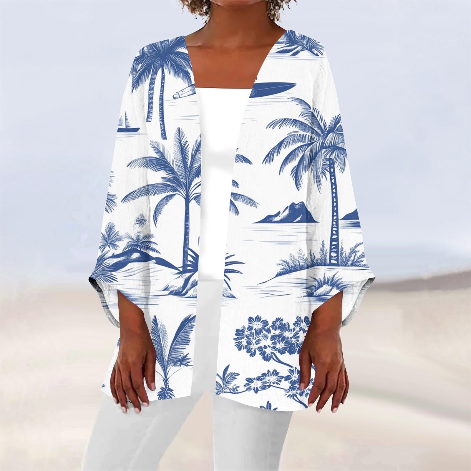 

Женская повседневная модная легкая куртка средней длины с принтом, кардиган XXL белый