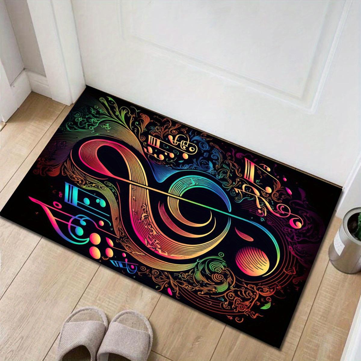 

Musical Notes Non-Slip Floor Mat, Treble Clef Design Plush Carpet for Living Room Bedroom Game Room Dorm Decor 40x60cm