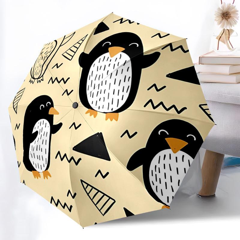 1 Stück Faltregenschirm mit Pinguinmuster, Aufklapp-/Zuklappbar, Alle- Tragbarer Regenschirm für & Männer, Stilvolles Accessoire (Weihnachtsgeschenk) 8-Rippen yy251213165