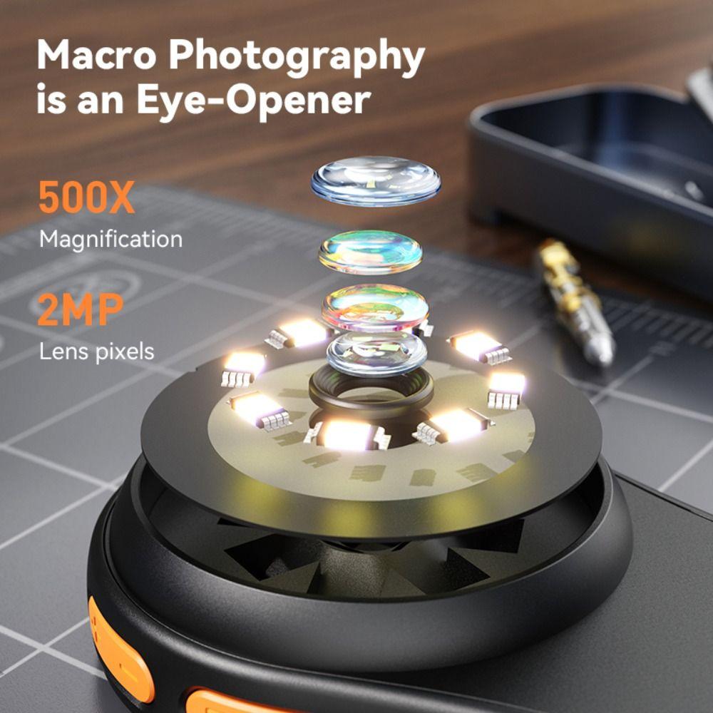 500X 500X Magnification Digital Microscope Black White Optical Instruments