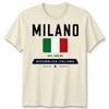 Milano Graphic Unisex Football T Shirt Casual White Soft Cotton Classic Top