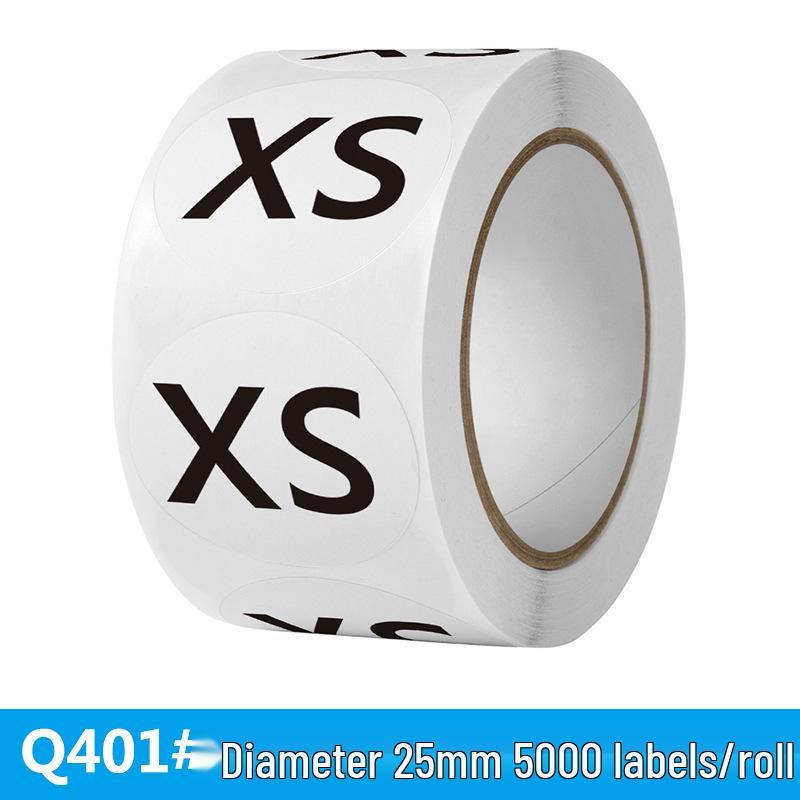 Self-Adhesive English Size Label Stickers for Clothing and Hats (S-3XL)