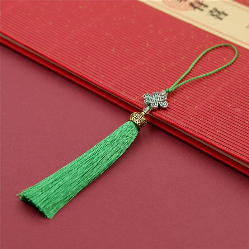 Chinese Style Tassel Ear Metal Hat Plus Beads Hanging Ear Ancient Style Bookmark Cheongsam Hanfu Pressure Placket Tassel Accessories Pendant