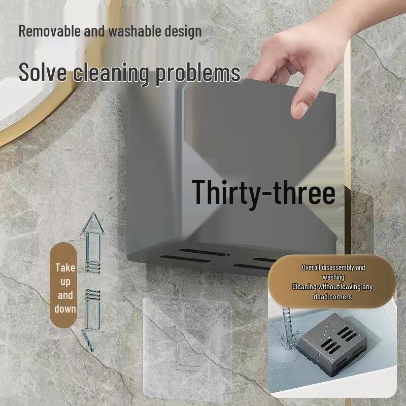 Bathroom Wall-Mounted Storage Rack for Cosmetics, Comb, Toothpaste, Toothbrush, and Chopsticks - Punch-Free and Drainable.
