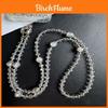 Fashion Crystal Plated Beaded Phone Strap With Keychain For Men And Women