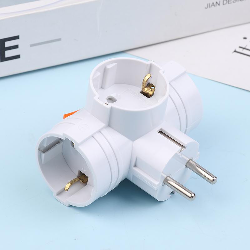1Pc Wall Socket Extender With Switch 1 To 3 Way Eu Plug Adapter European Standard Power Adapter Multiple Sockets For Home