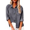 Dame Denim Knapp Casual Topp for Hverdag