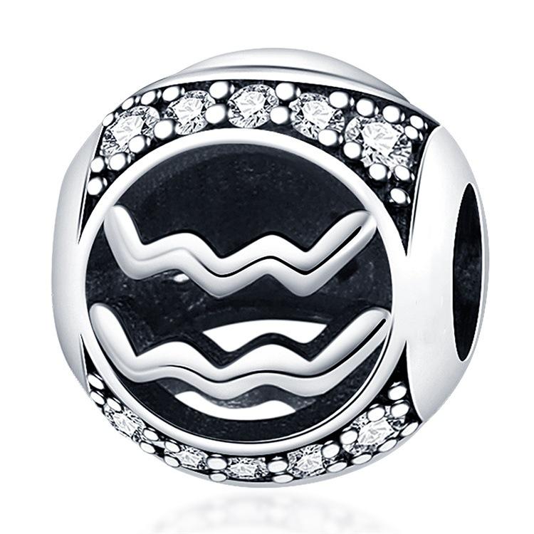 S925 Silver Twelve Constellations Pendant Pendant Bracelet DIY Jewelry Accessories Bracelet Necklace