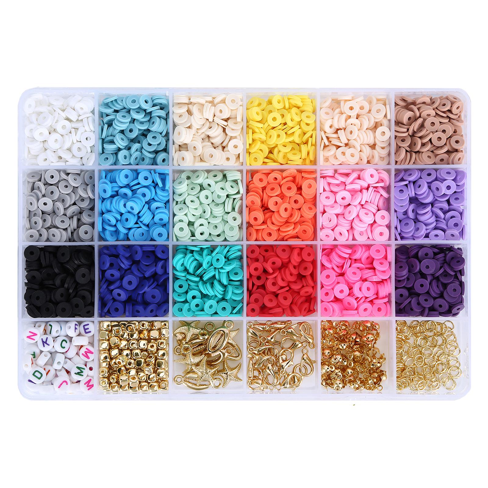 

Глиняный набор бусин 4000pcs Красочные шармы с эластичными струнами DIY браслет