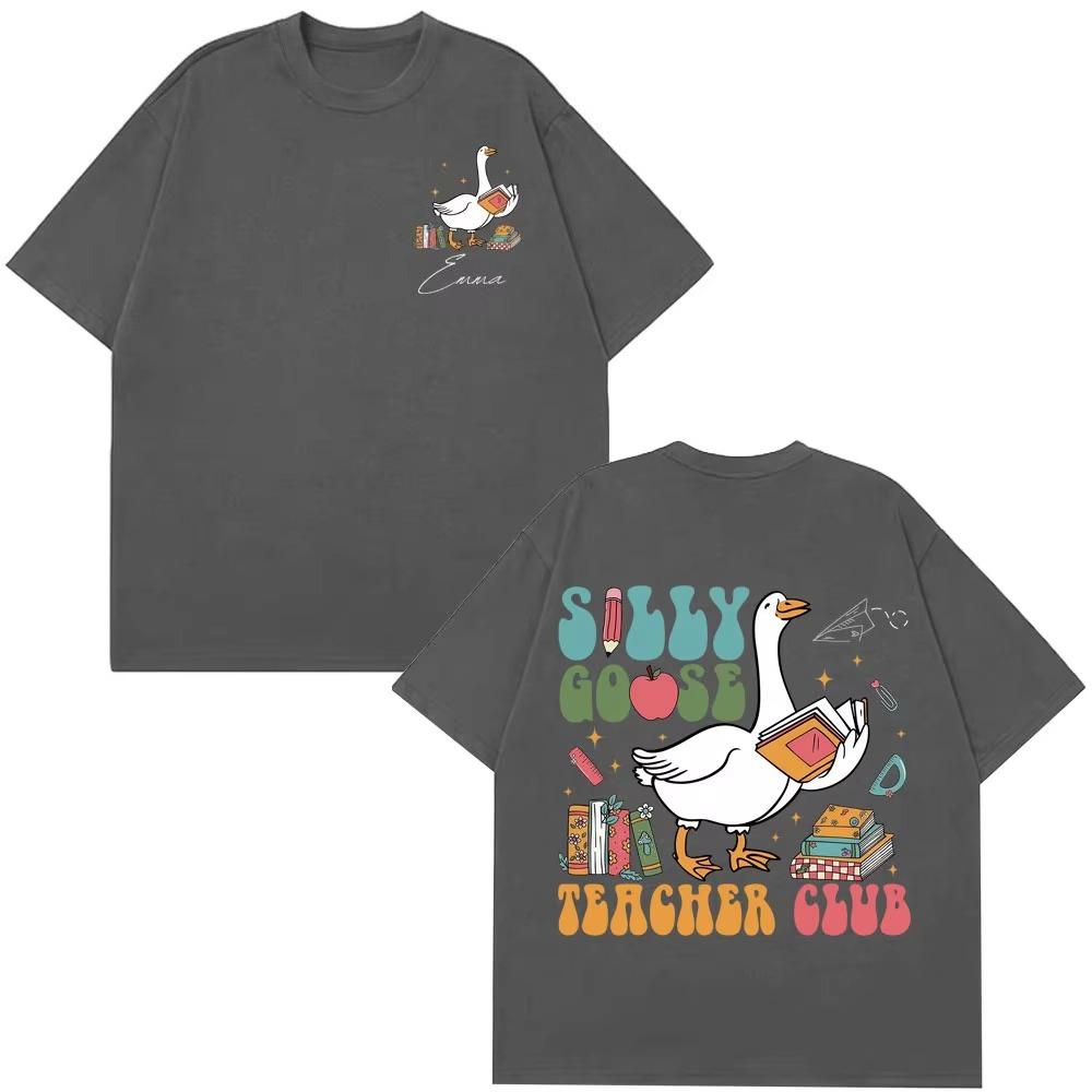 funny Silly Goose Teacher meme tshirt men women Highquality Tshirts Summer pure cotton casual Aesthetic trendy Top