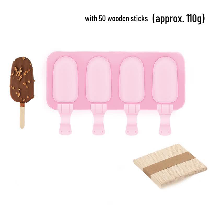 4-Cavity Oval Ice Cream Mold маленький розовый