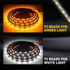 Amber White 60" LED Dynamic Running Turn Signal Board Light Side Step Strip 2pcs