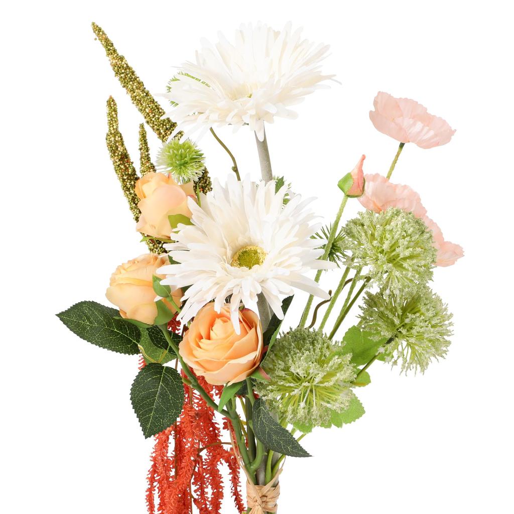 Francfranc Bouquet of Gerbera Mix In Light Green, Faux Flowers, Artificial Flowers for Interior Decoration