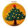 Christmas Needle Felting Kit Holiday Felt Painting Set for Beginners Starter Needle Felting DIY Craft Kit with Pad Needles Wool Decorative Frame
