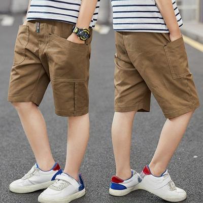 Short de travail d'été pour garçons, pantalon fin à cinq points pour enfants d'âge moyen, short décontracté en coton