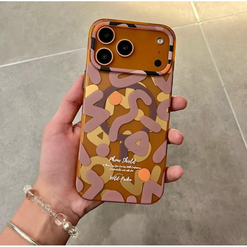 Creative Doodle Magnetic Snap-on Phone Case IPhone 16 17 Pro Max - Matte Soft-Touch Shockproof Cover In Multiple Colors